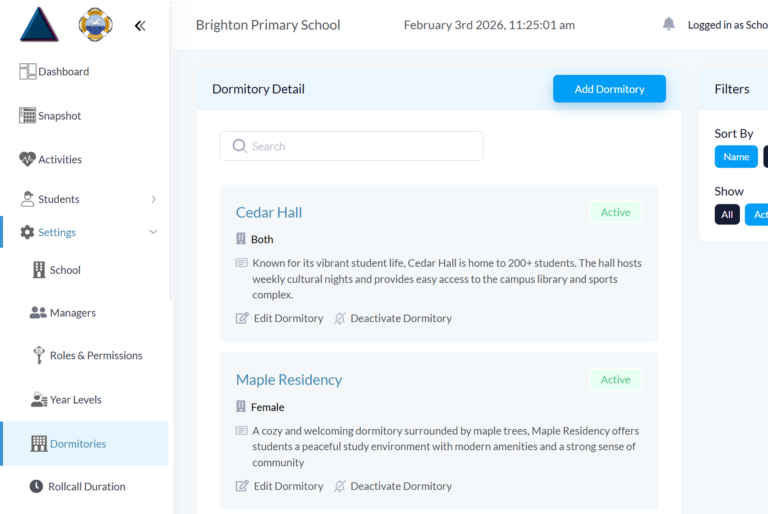 Designed for Boarding School Operations